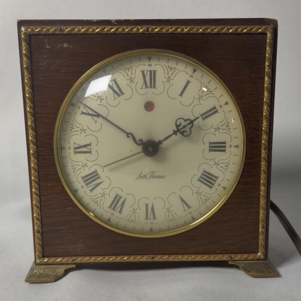 VTG Seth Thomas Poise E.861-000 Wood Electric Alarm Clock Working